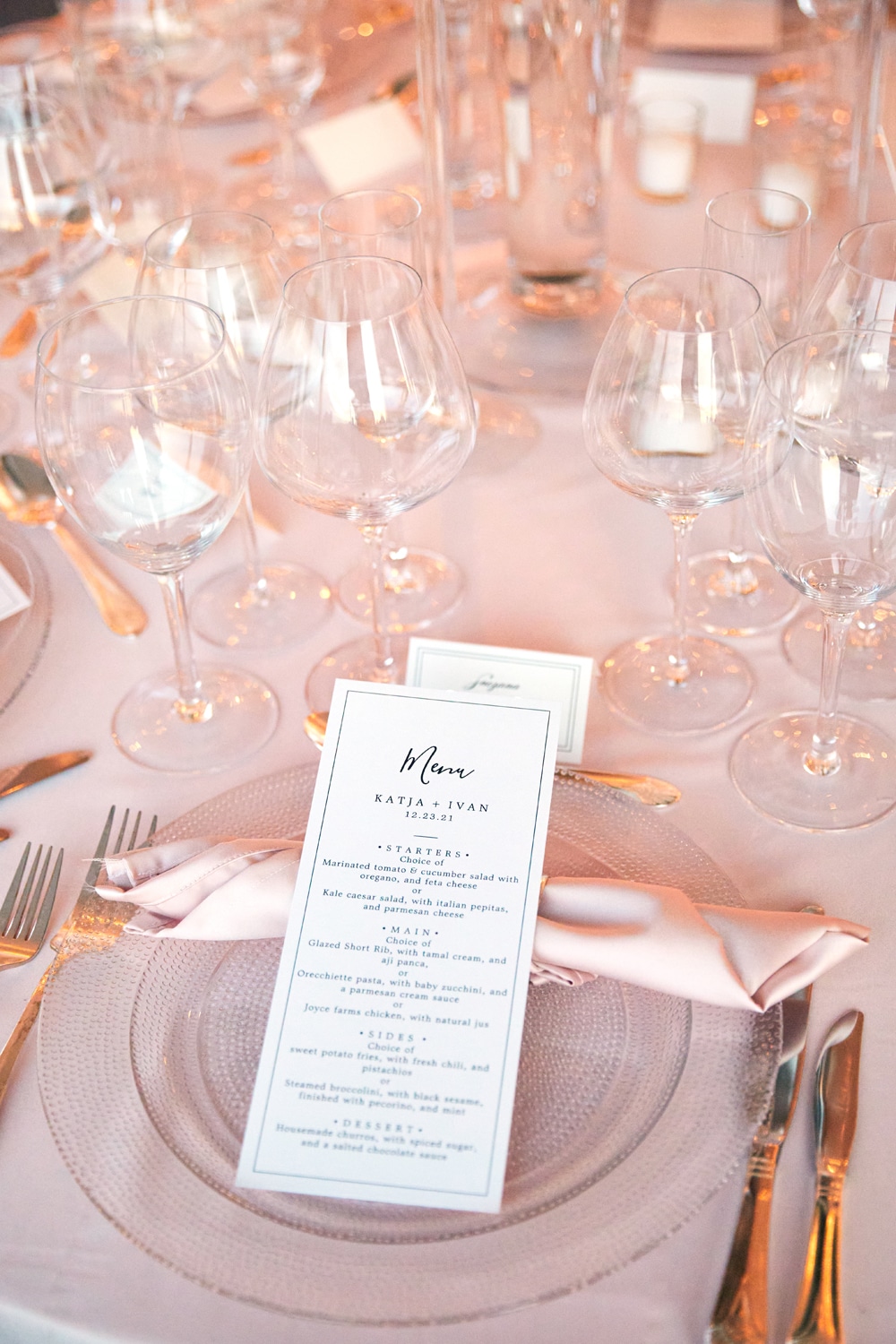 wedding tablescape menus