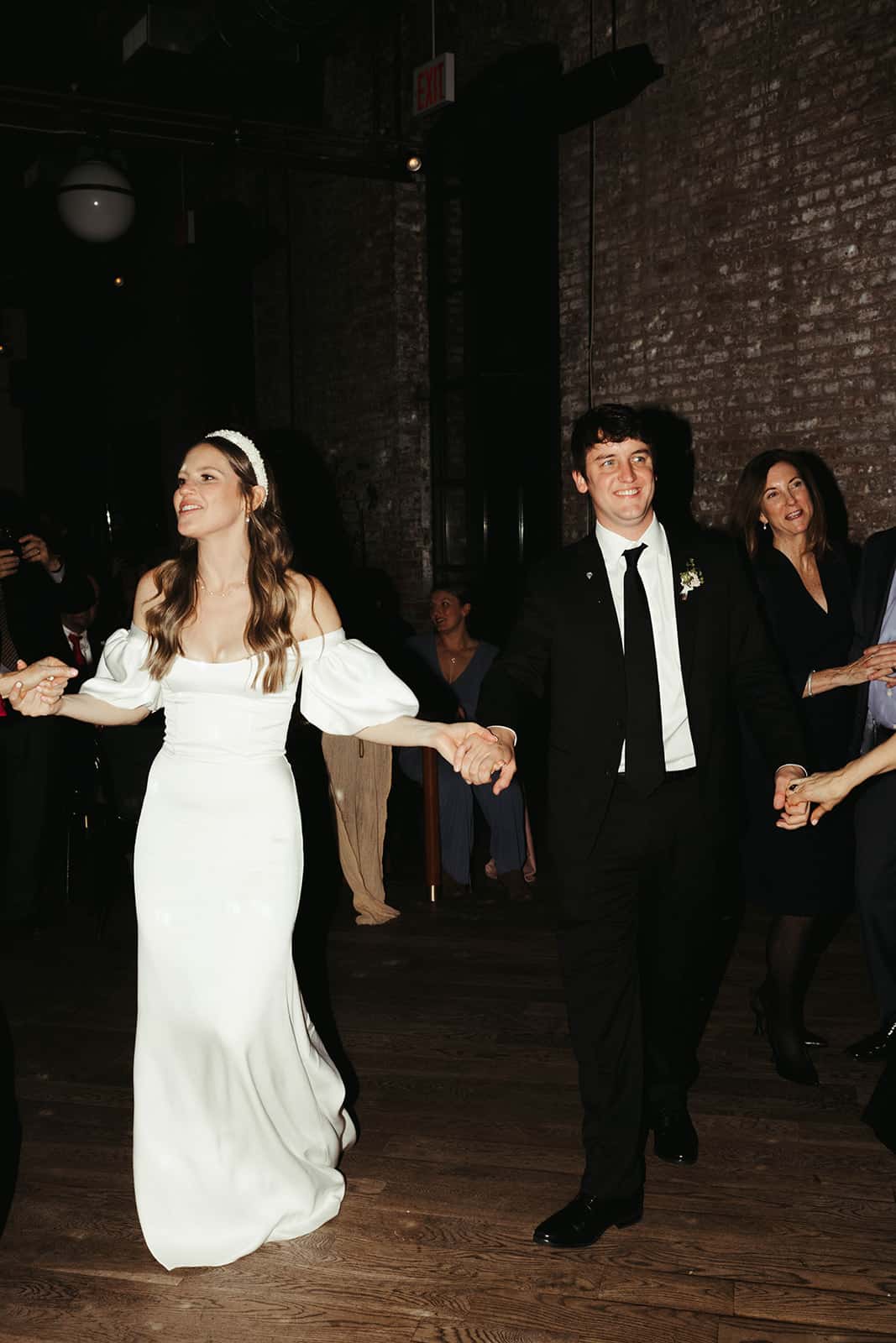 brooklyn wedding reception couple flash photography